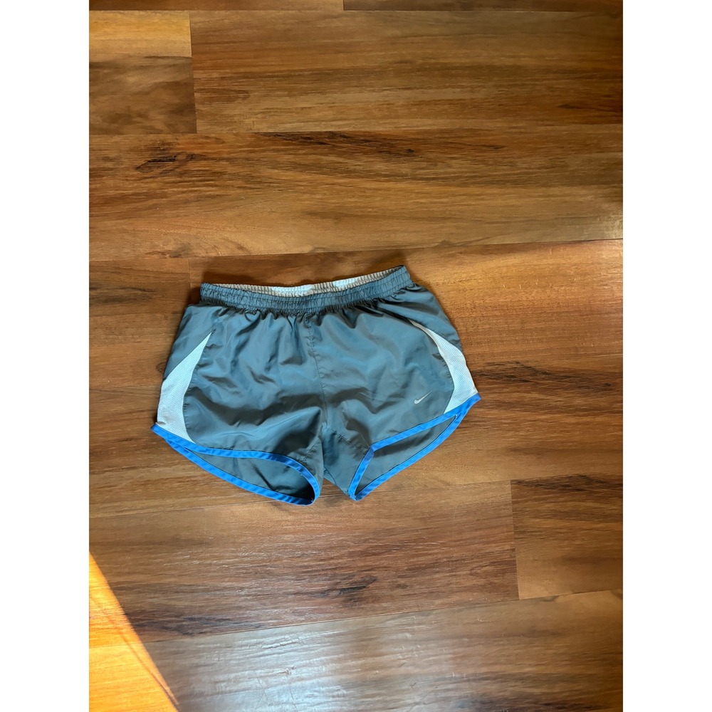 Nike Womens Dri-FIT Tempo Running Shorts Gray Blue White Athletic Gym Workout